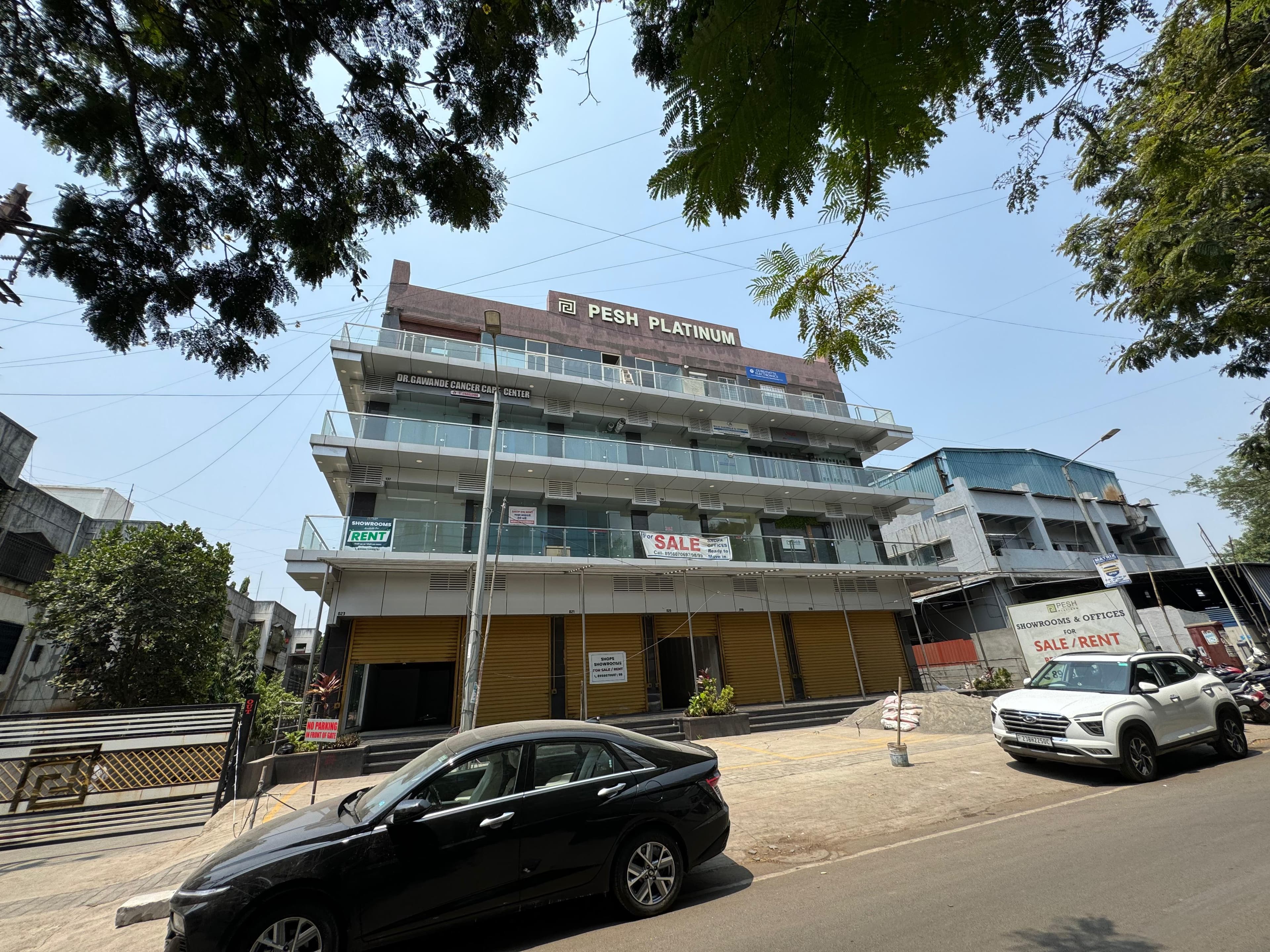 Pesh Platinum commercial building, street view, Chinchwad